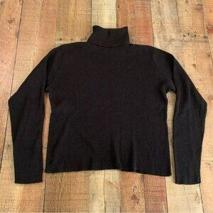 Rod’s womens vintage ribbed knit long sleeve turtle neck in black -L